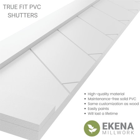 Ekena Millwork True Fit PVC Single Panel Herringbone Modern Style Fixed Mount Shutters, Burnt Toffee, 12"W x 55"H TFP001HB12X055BT